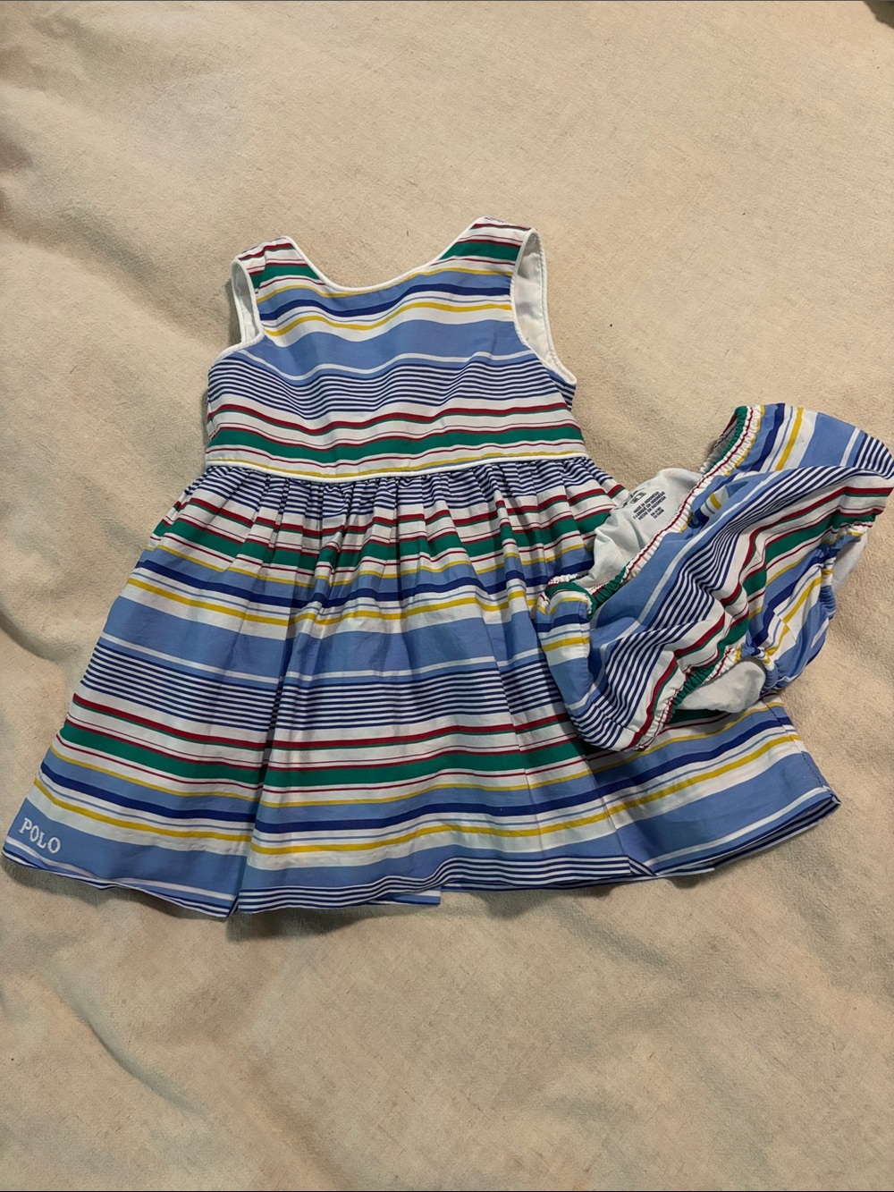 Polo by Ralph Lauren Light Blue Striped Cotton Kids Dress